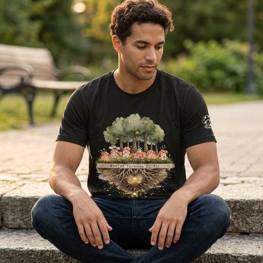 Rooted Through It All | Mushroom Mental Health Shirt | Emoshrooms Graphic Tee
