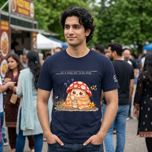 It's Okay Not To Be Okay | Jittercap Anxiety Emoshroom Mental Health Shirt