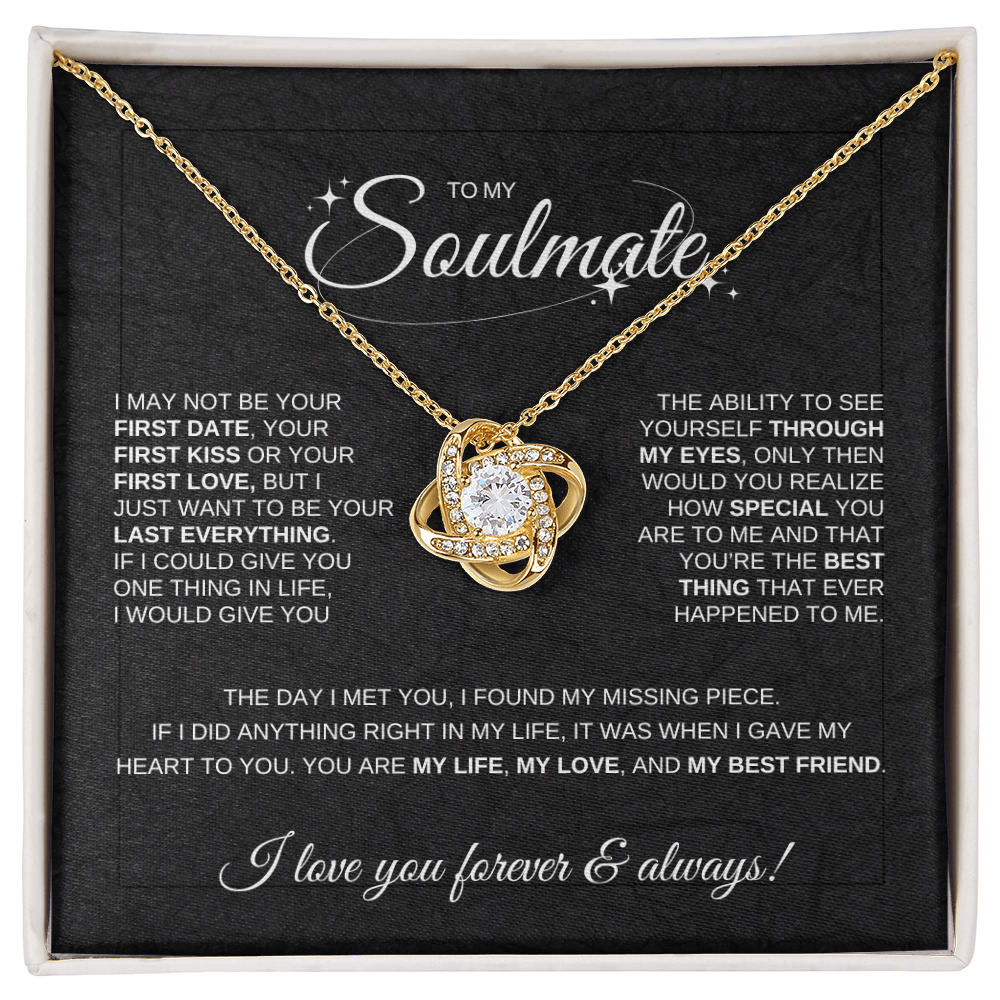 To My Soulmate Love Knot Necklace