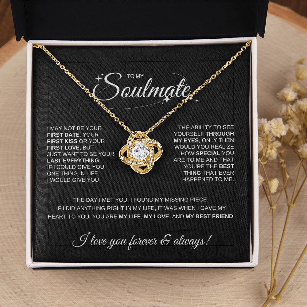 To My Soulmate Love Knot Necklace