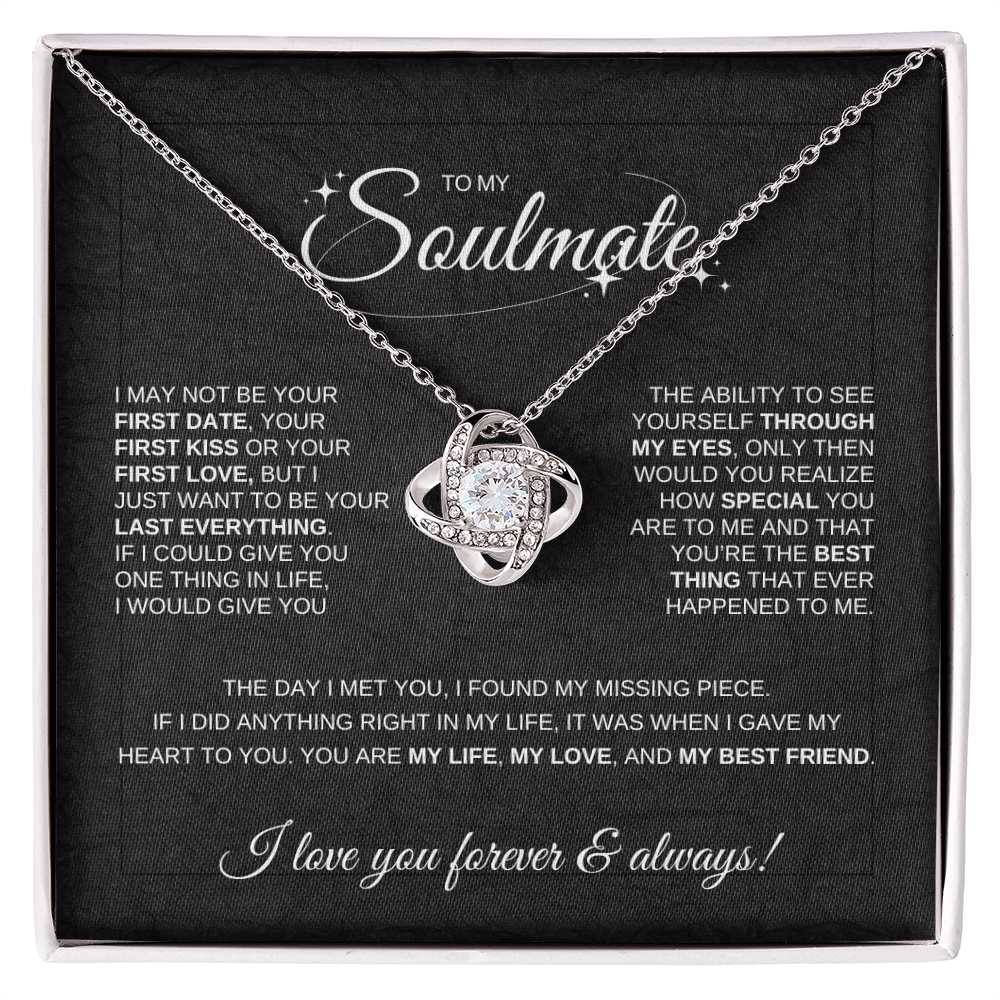 To My Soulmate Love Knot Necklace
