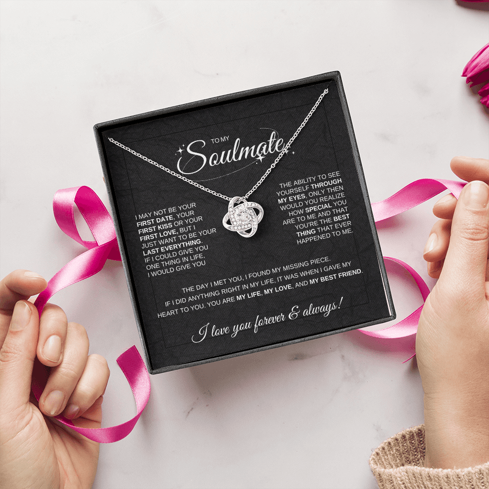 To My Soulmate Love Knot Necklace