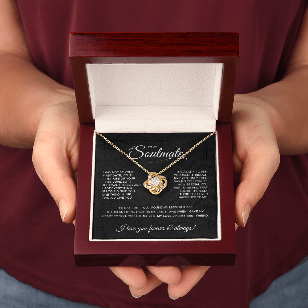 To My Soulmate Love Knot Necklace