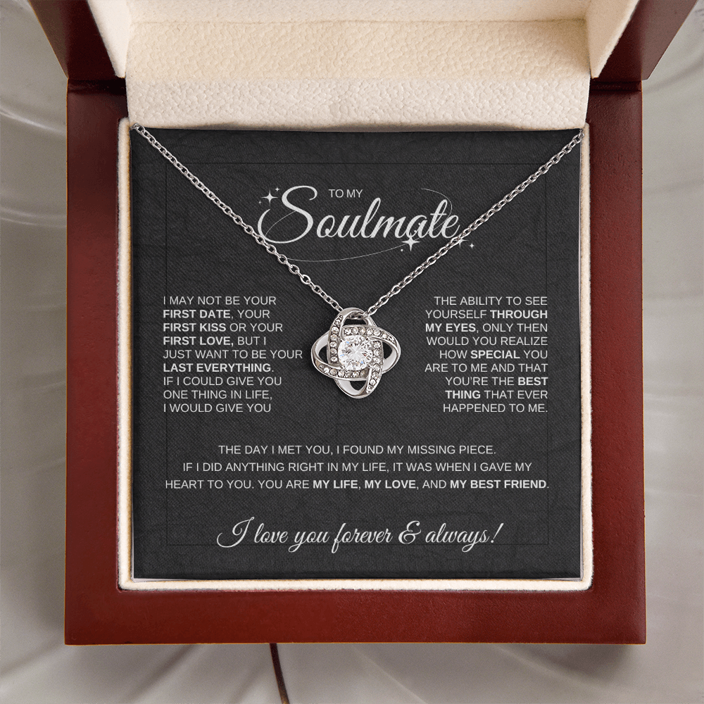 To My Soulmate Love Knot Necklace