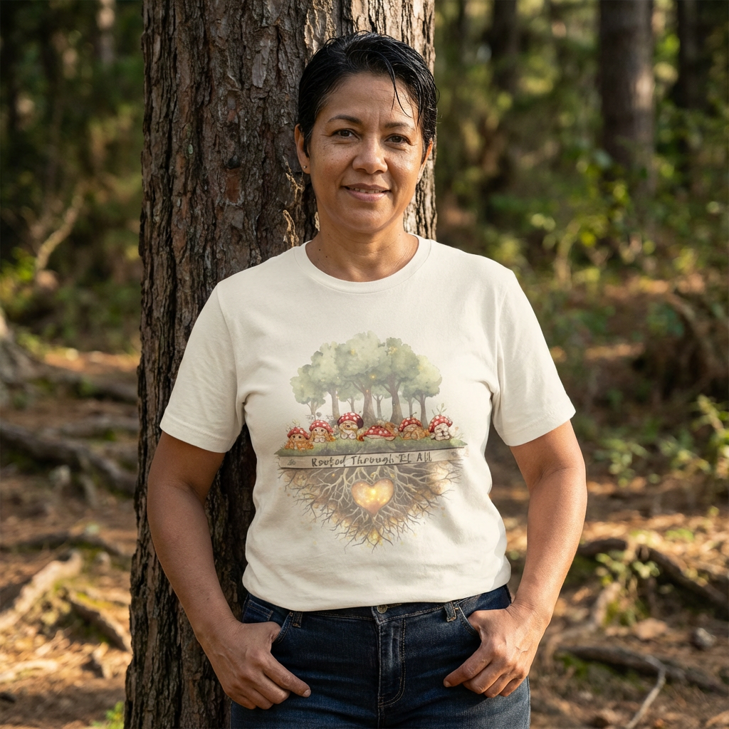 Rooted Through It All | Mushroom Mental Health Shirt | Emoshrooms Graphic Tee