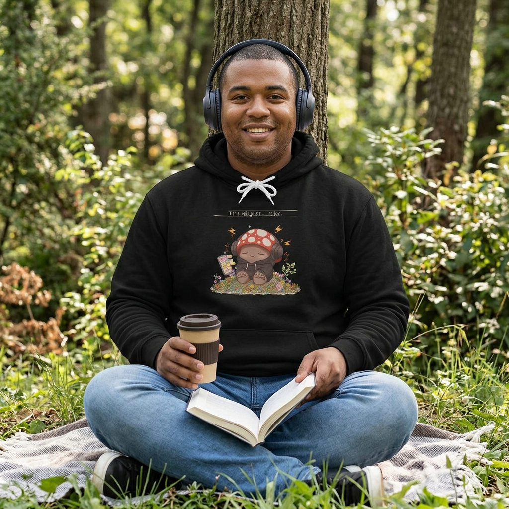 It's All Just... A Lot. | Overstimulated Emoshroom Hoodie