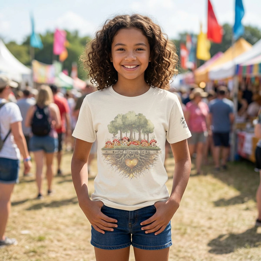 Rooted Through It All Youth Tee | Emoshrooms Mental Health Shirt for Kids