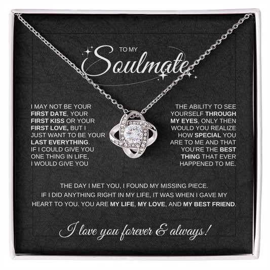 To My Soulmate Love Knot Necklace